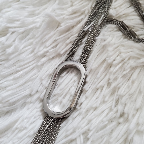 NWT A New Day Silver Oblonh Necklace - Picture 2 of 2